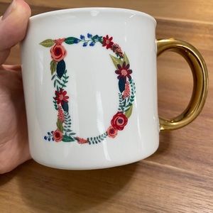 Opal House 16 oz Floral Monogrammed D Mug